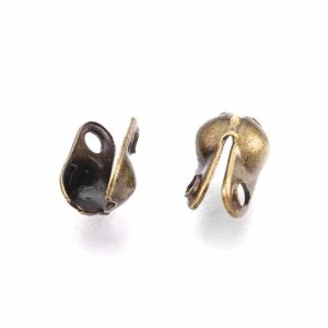 Lot de 150 embouts fermoirs cache nœuds bronze antique pour bijoux
