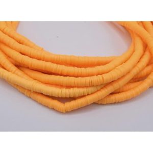 Chapelet de perles heishi Ø6mm abricot