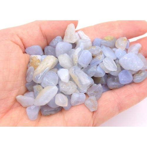 Calcédoine bleue naturelle non percée – Pierres brutes en vrac x50g – Image 4