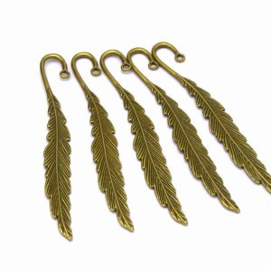 Supports de marque-pages en métal plume bronze 11.5cm x5
