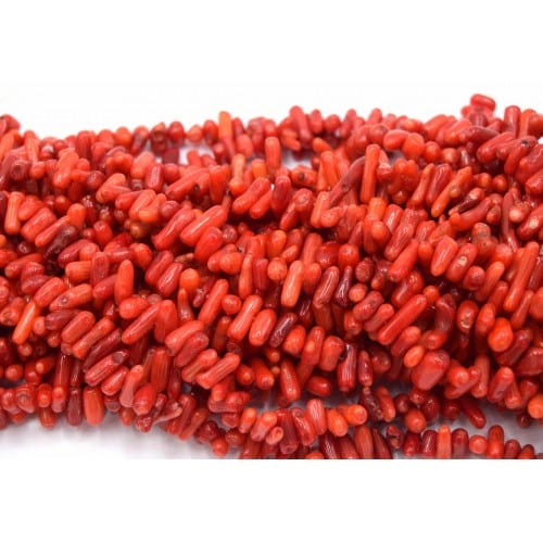 Perles corail bambou rouge bâton gros – Image 3