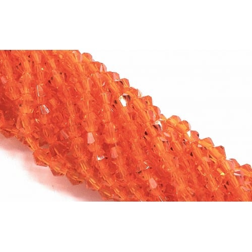 Perles à Facettes en verre toupie orange 4mm – 1 chapelet – Image 3