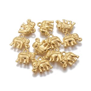 Breloques éléphants métal doré x20