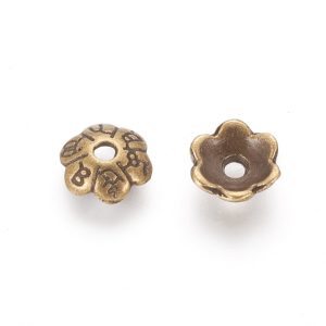 Calottes coupelles métal fleur bronze