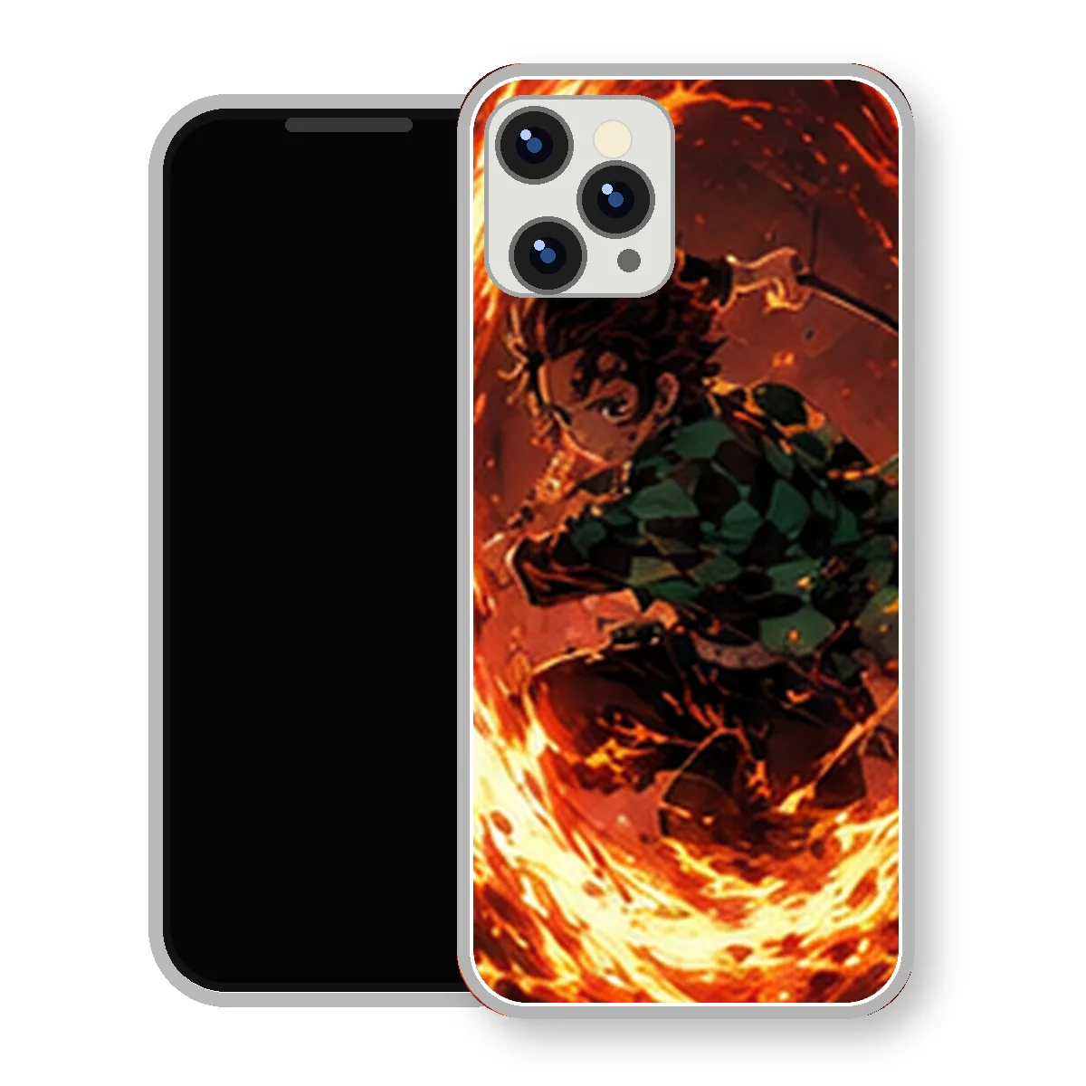 Coque iPhone 15 Tanjiro Kamado Cercle Feu Orange | Manga Demon Slayer – Image 2