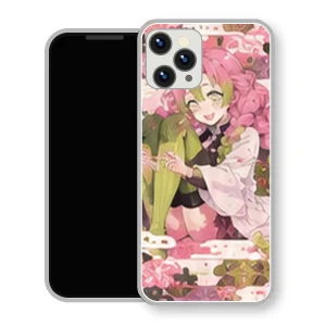 Coque iPhone 15 Mitsuri Kanroji Carte Fleurie | Manga Demon Slayer