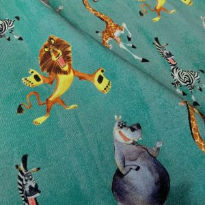Jersey molletonné motif Madagascar