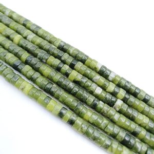 Perles heishi jade canadien vert Ø6mm x40