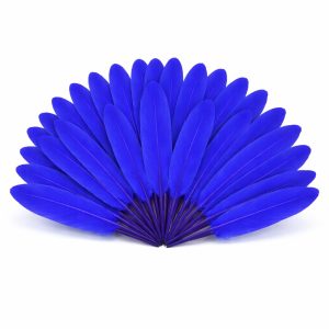Lot de 20 Plumes d’Oie Bleu roi Naturelles pour Création Bijoux et DIY