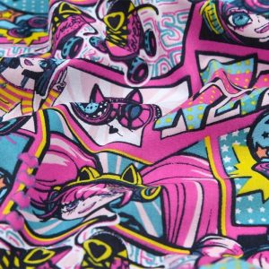 Tissu coton Lina fuchsia Manga