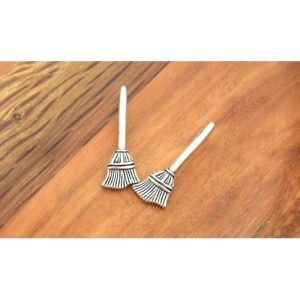 Breloques Balai de Sorcière Argent – Halloween Bijoux DIY