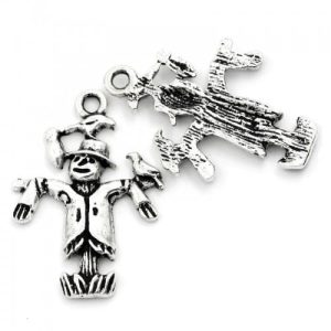 Breloques épouvantail argent vieilli