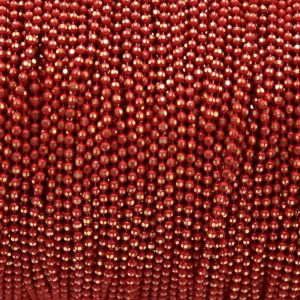 Chaîne à Billes Laiton 1.5mm – Rouge Éclat Doré | Apprêt Bijoux