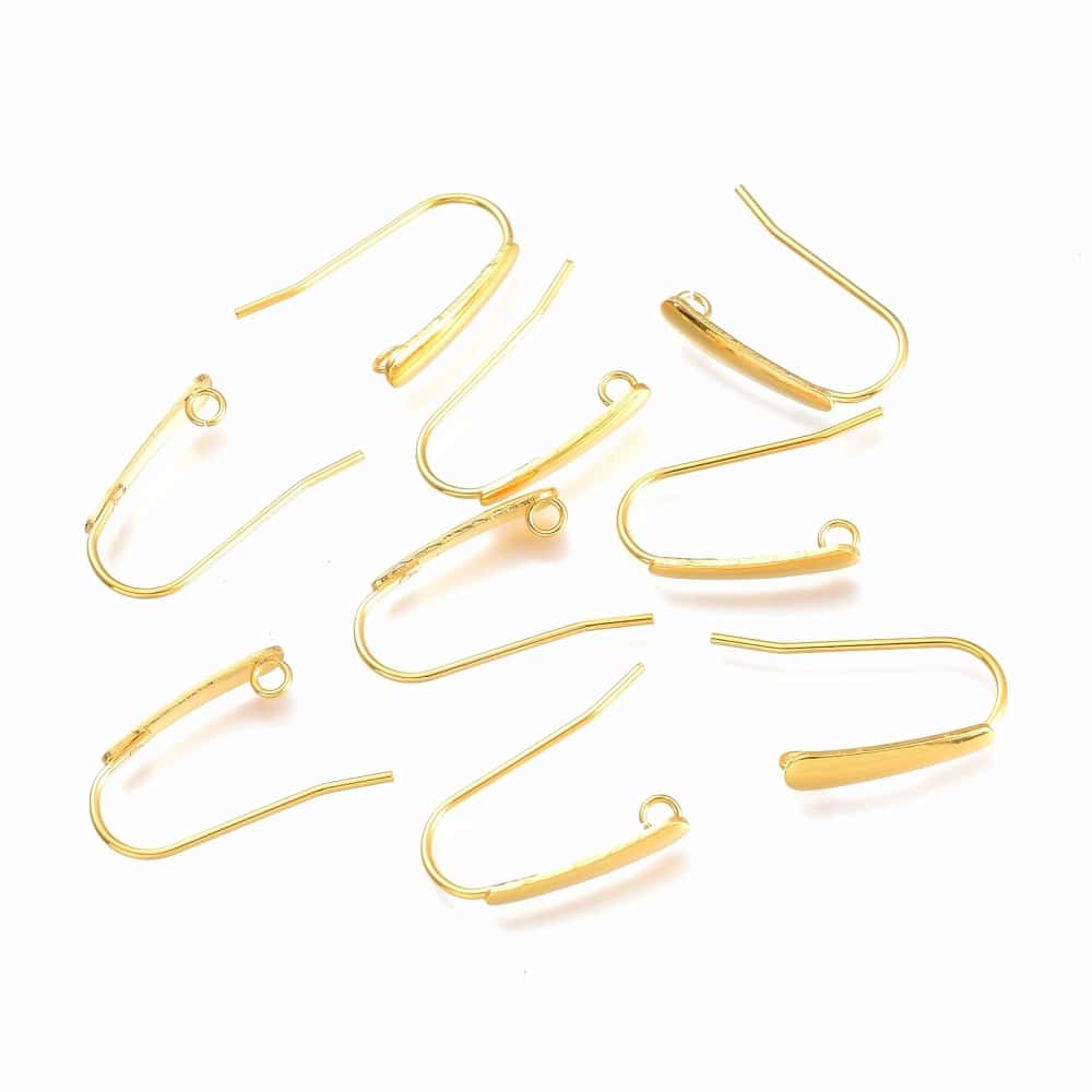 Crochets d’oreilles en acier inoxydable 304 plaqué or 24k – Image 3
