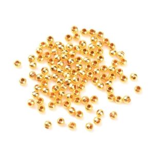 Perles Intercalaires dorées brillantes lisses 3 mm