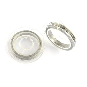 Lot de 2 rouleaux  de fil en acier inoxydable gris 0.38 mm x10 mètres