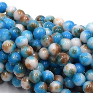 Perles de jade teintées Rondes multicolore
