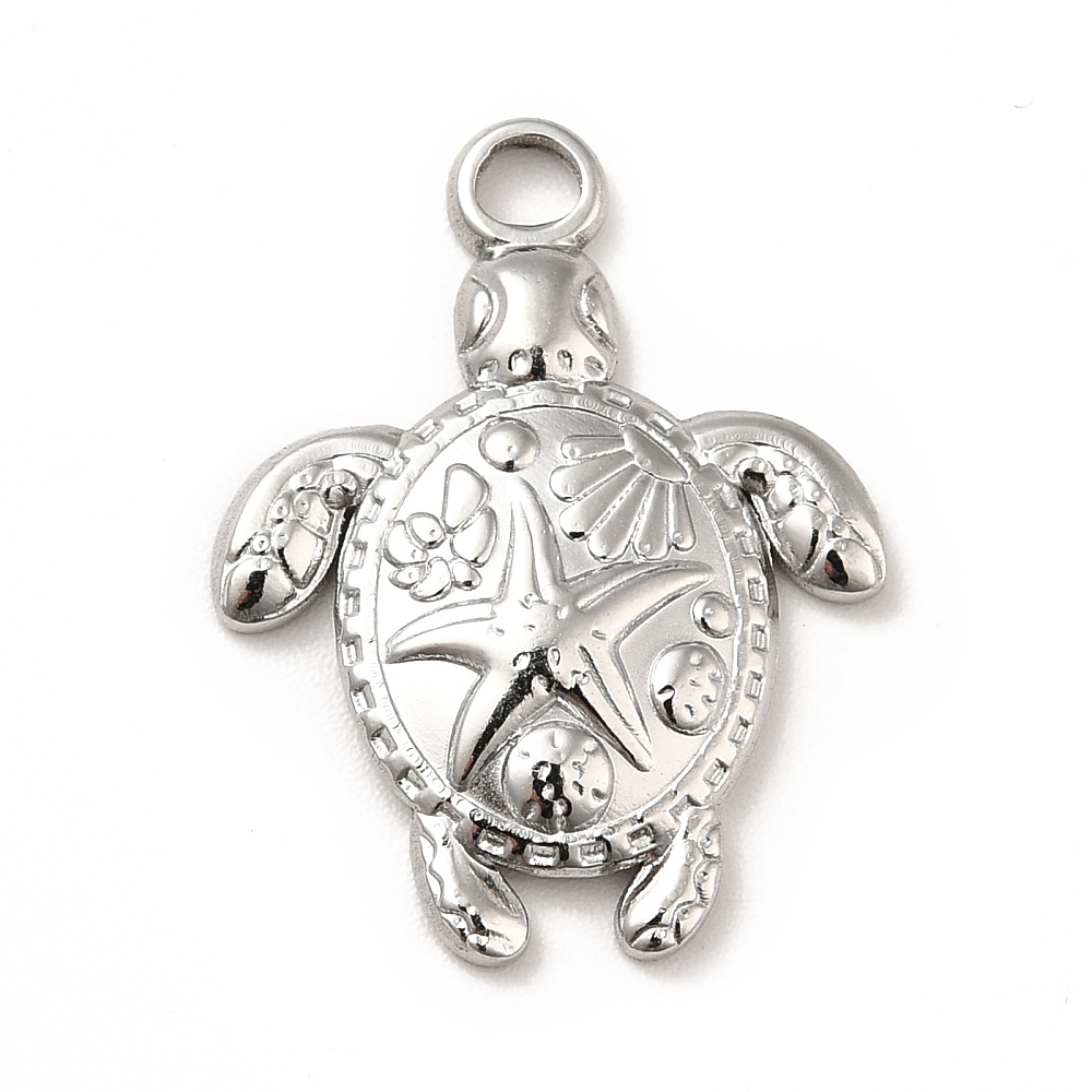 Pendentif Tortue et Étoile de Mer en Acier Inoxydable Anti-Ternissement x2